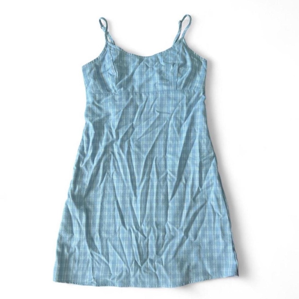 John Galt Plaid Colleen Mini Dress Blue Gighman